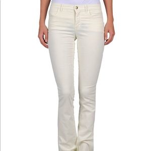 Emilio Pucci Velvet White Low-Rise Pants